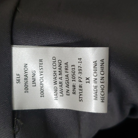 Emily Wonder (NWOT) Grey/Pink Floral Long Sleeve Dress Size 1X - Picture 8 of 9